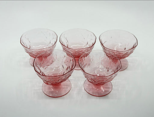 Vintage 'Seneca Driftwood' Crinkle Coupes in 'Pink' (Set of 5) image 0