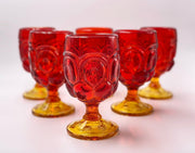 Vintage 'Moon & Stars' Amberina Goblet image 0