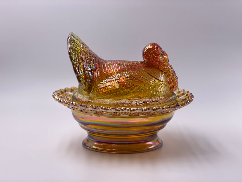Mosser Glass 'Turkey on Basket' in 'Marigold' image 2