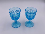 Vintage 'Double Wedding Ring' Light Blue Goblet image 1