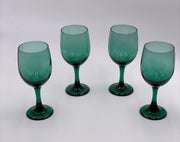 Vintage 'Libbey' Wine Glasses in 'Juniper Green' (Set of 4) image 0