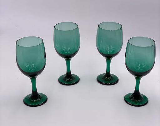 Vintage 'Libbey' Wine Glasses in 'Juniper Green' (Set of 4) image 0