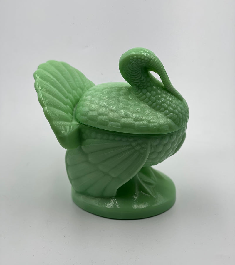 Vintage L.E. Smith 'Covered' Turkey in 'Jadeite image 1