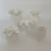 Vintage 'Fenton' Hobnail Milk Glass Rose Bowl image 1