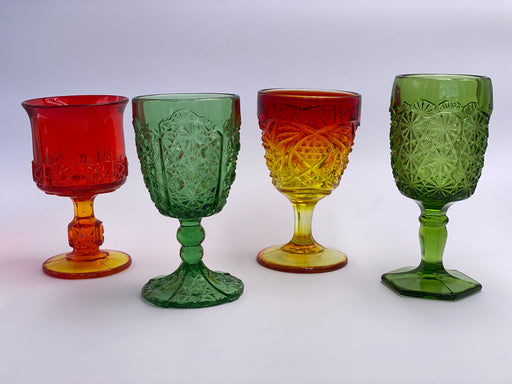 Vintage 'Fenton Glass' Green Goblet image 1