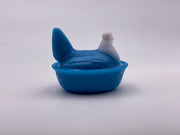 Vintage Westmoreland 'Hen on Nest'  in 'Blue' & 'Milk White' image 1