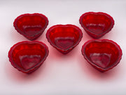 Vintage 'Diamond Point' Sweetheart Bowl in Ruby Red image 1