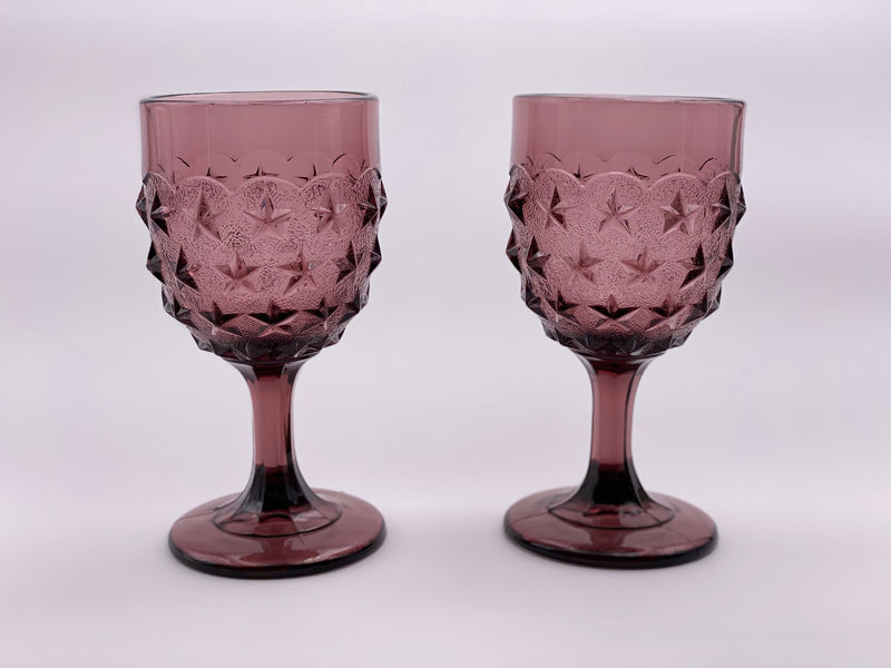 Vintage 'Stippled Star' Amethyst Goblet image 0