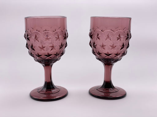Vintage 'Stippled Star' Amethyst Goblet image 0