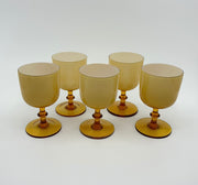 Vintage 'Murano' Wine Glasses in 'Butterscotch & Amber' (Set of Five) image 0