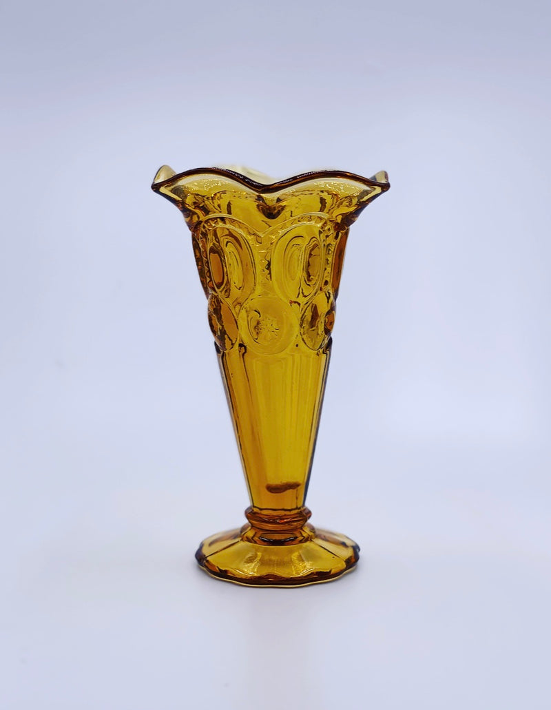 Vintage 'Moon & Stars' Fluted Vase in 'Amber' image 0