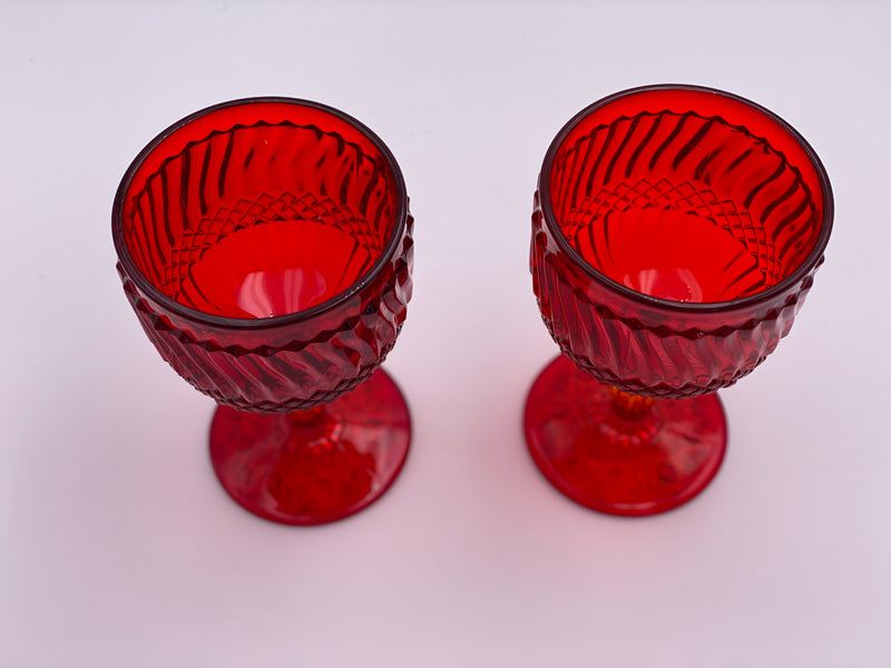 Vintage 'Jersey Swirl' Goblet in 'Amberina' image 1