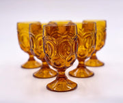 Vintage 'Moon & Stars' Amber Goblet image 1