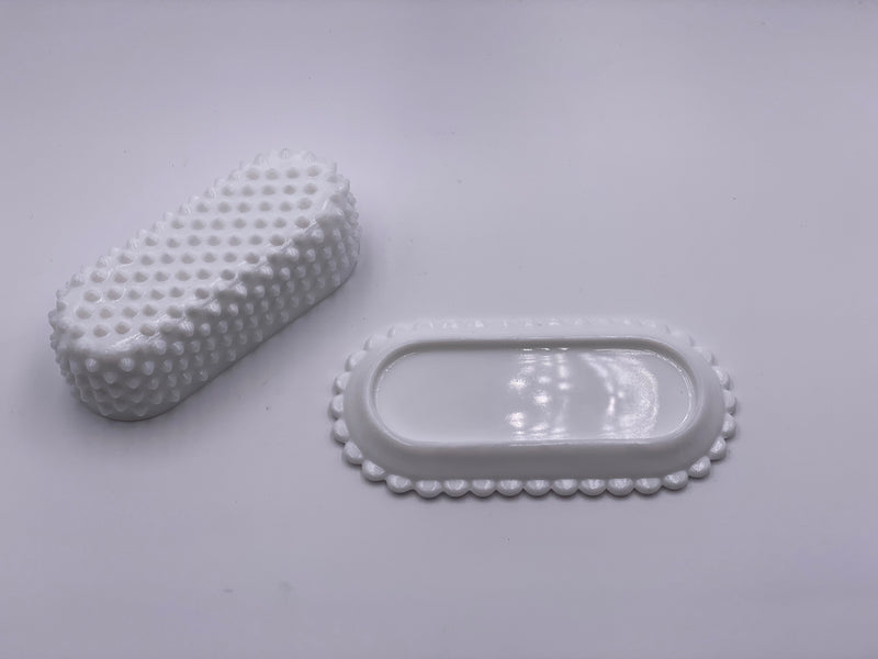 Vintage 'Hobnail' Covered Butter Dish in 'Milk White' image 3