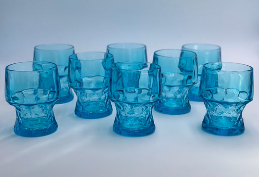 Vintage 'Georgian' Blue Glasses (Small) - Set of 8 image 0