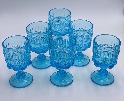 Vintage 'Eye Winker' Light Blue Goblet image 0