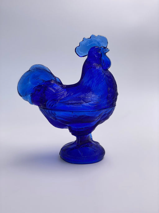 Vintage 'Rooster Candy Dish' in Cobalt image 0