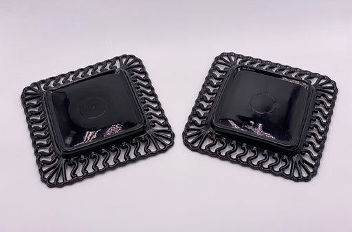 Vintage 'S' Plate in 'Black Milk Glass' image 1