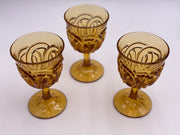 Vintage 'Double Wedding Ring' Amber Goblet image 1