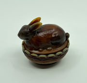 Mosser Glass 'Chocolate Swirl' Bunny Candy Dish image 0