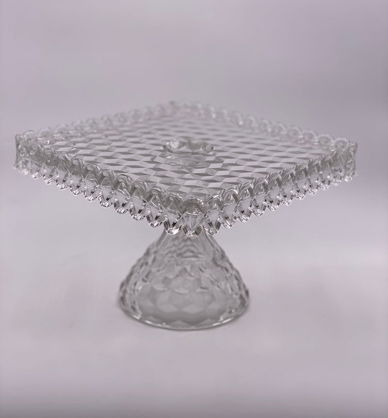 Vintage 'Fostoria' Square Cake Stand in 'Crystal' image 0