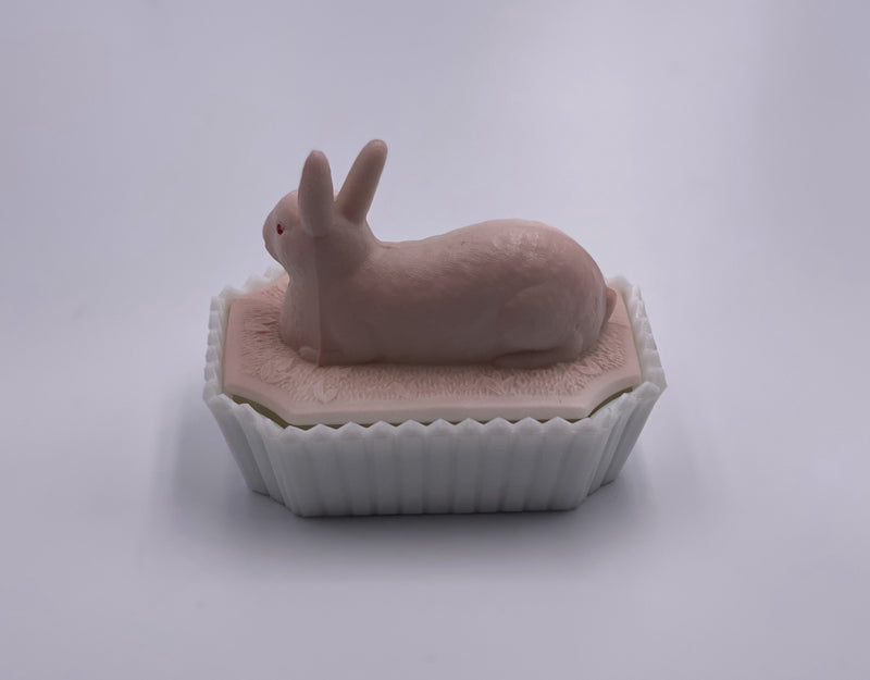 Vintage Westmoreland 'Bunny' Candy Dish in 'Pink & Milk White' image 1