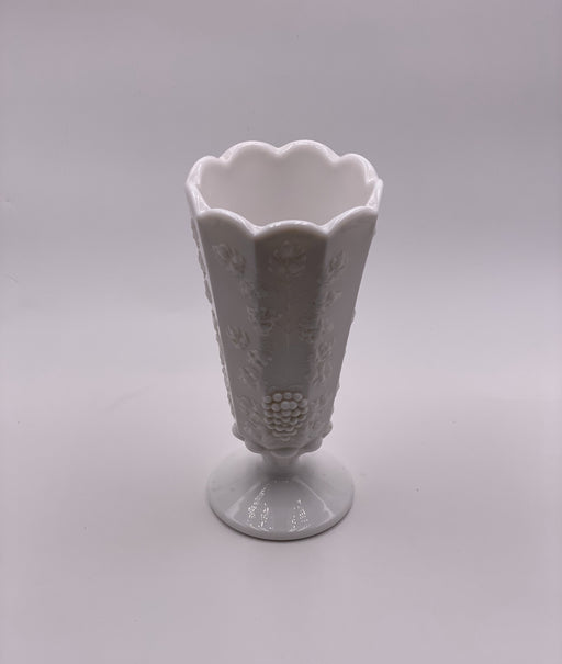 Vintage 'Paneled Grape' Flower Vase in 'Milk Glass' image 1