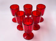Vintage 'Panel Grape' Ruby Red Goblet image 2