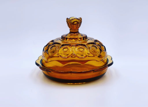 Vintage 'Moon & Stars' Covered Butter/Cheese in 'Amber' image 0