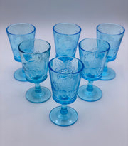 Vintage 'Strawberry & Currant' Light Blue Goblet image 1