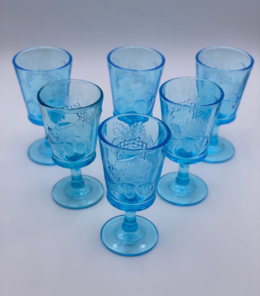 Vintage 'Strawberry & Currant' Light Blue Goblet image 1