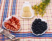 Trio of Vintage Fruit Plates in 'Milk Glass' (Set of 3) image 1