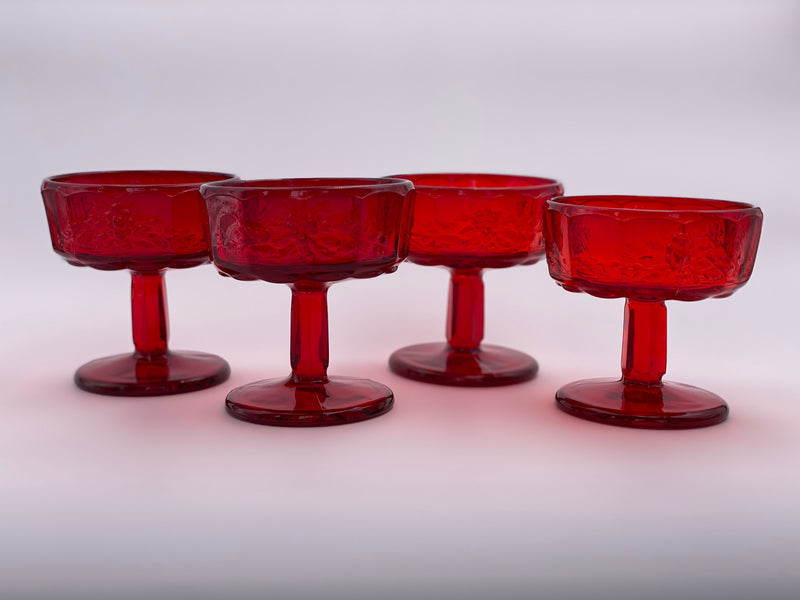 Vintage 'Panel Grape' Ruby Red Champagne Coupe image 1