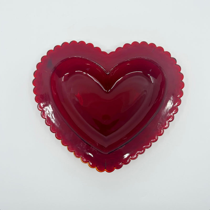 Vintage 'Ruby Red' Heart Candy Dish image 0