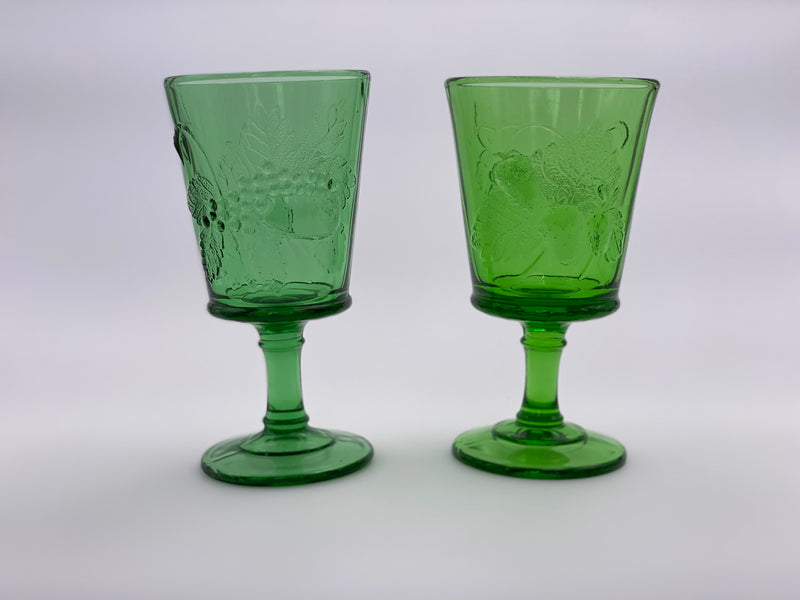 Vintage 'Strawberry & Currant' Green Goblet image 0