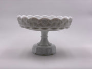 Vintage 'Paneled Grape' Pedestal Dish in 'Milk White' image 0
