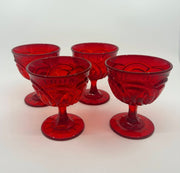 Vintage 'Double Wedding Ring' Champagne Coupe in 'Ruby Red' image 1