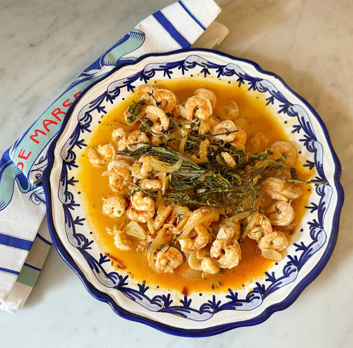 Blue 'Baroque' Round Scalloped Charger image 1