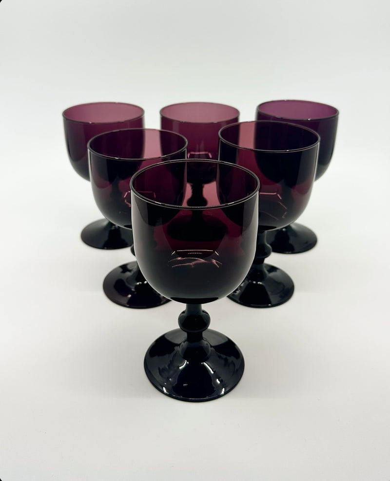 Vintage 'Murano Glass' Goblets in 'Amethyst' (Set of 4) image 0