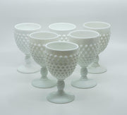 Vintage 'Hobnail' Milk Glass Goblet image 1