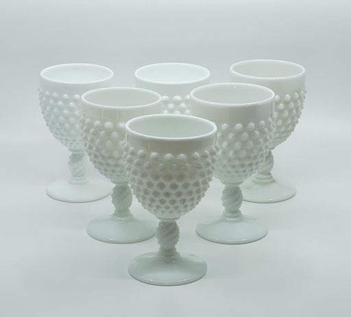 Vintage 'Hobnail' Milk Glass Goblet image 1
