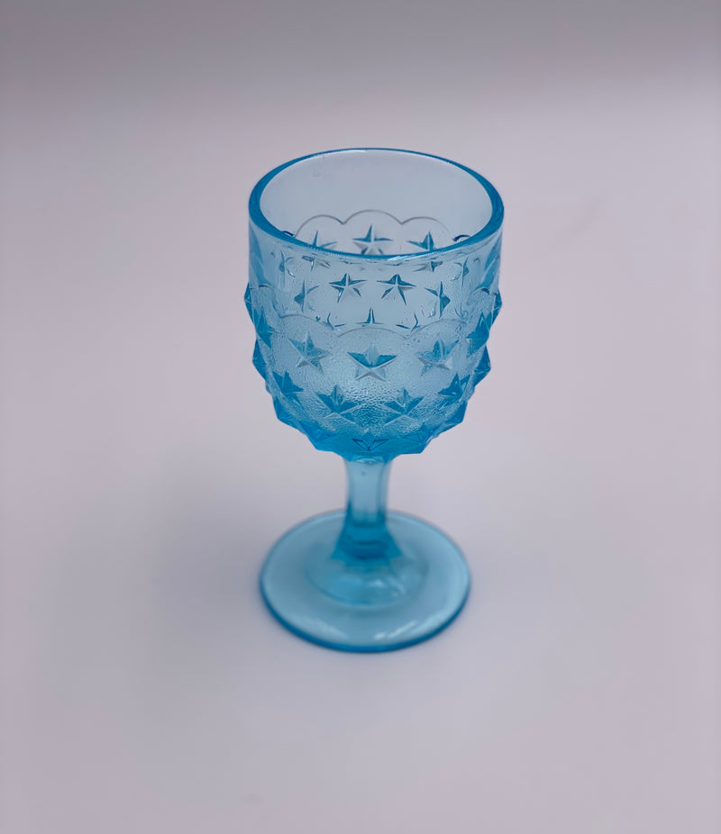 Vintage 'Stippled Star' Light Blue Goblet image 2