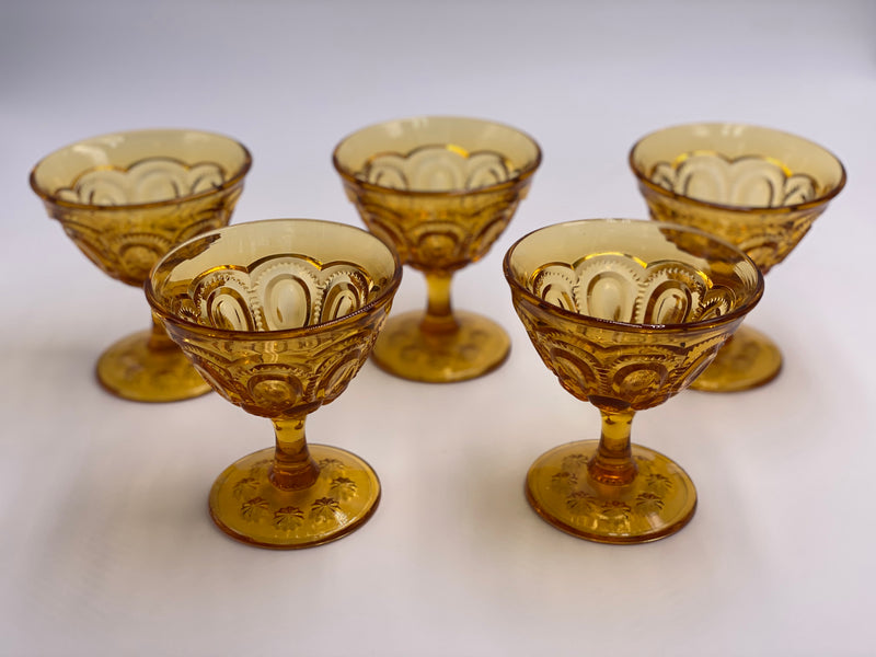 Vintage 'Moon & Stars' Amber Champagne Coupe image 1