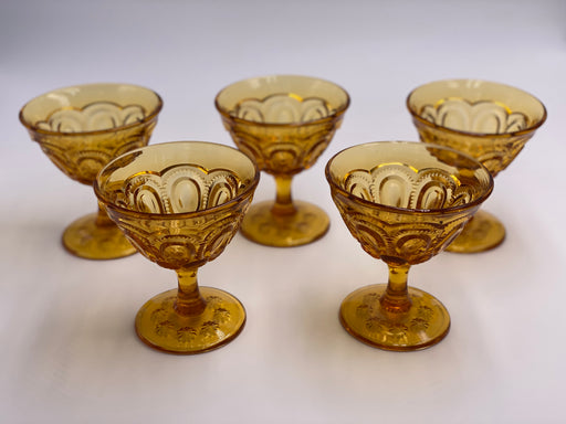 Vintage 'Moon & Stars' Amber Champagne Coupe image 1