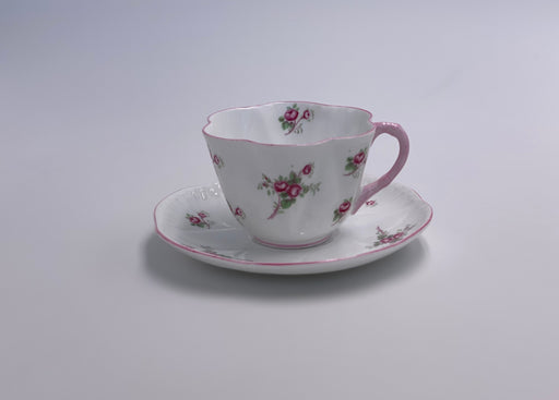Vintage Shelley 'Rosebud' Teacup & Saucer - Pink Trim image 0