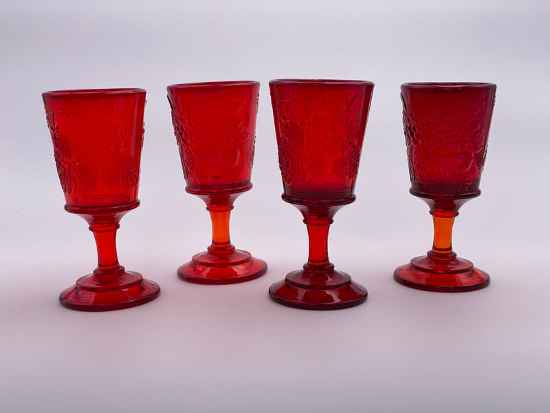 Vintage 'Strawberry & Currant' Ruby Red Wine Glass image 0