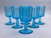Vintage 'Panel Grape' Light Blue Goblet image 0
