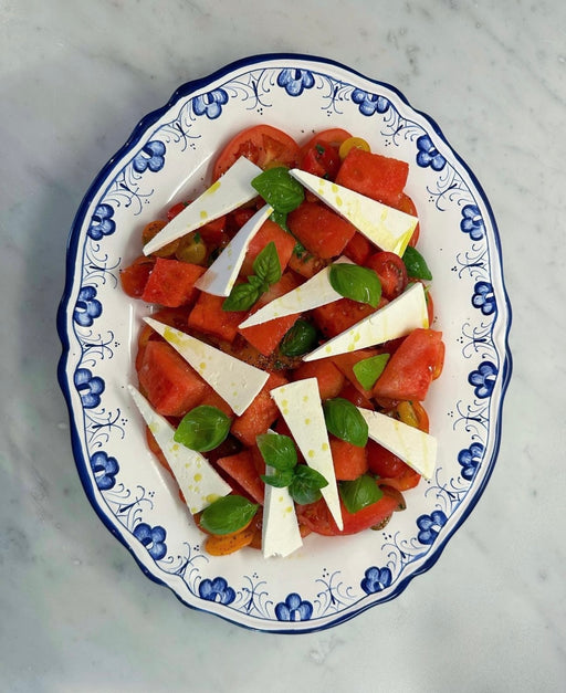 Blue 'Provencal' Oval Scalloped Platter image 0