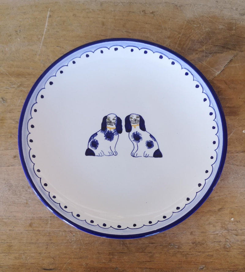 Blue 'Staffordshire Dogs' Plate image 0