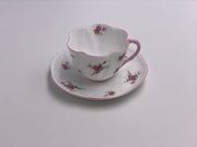 Vintage Shelley 'Rosebud' Teacup & Saucer - Pink Trim image 1